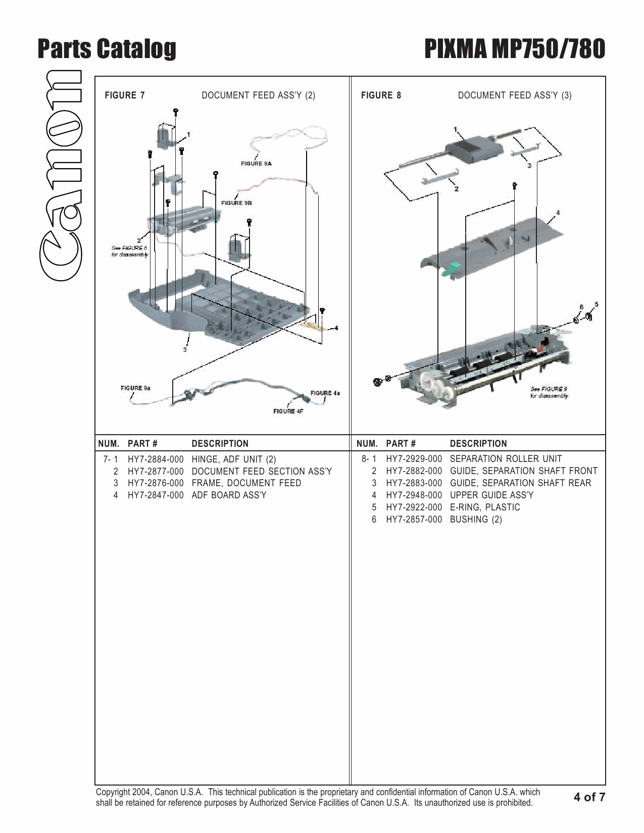 Canon PIXMA MP750 MP780 Part Catalog-5